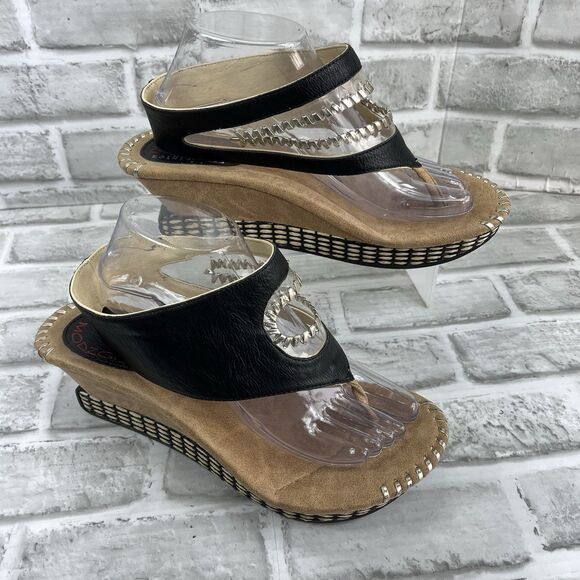 Modzori Reversible Tita 4 Women's Size 10 Black and Silver Wedge 2 in 1 Sandals - Picture 4 of 14